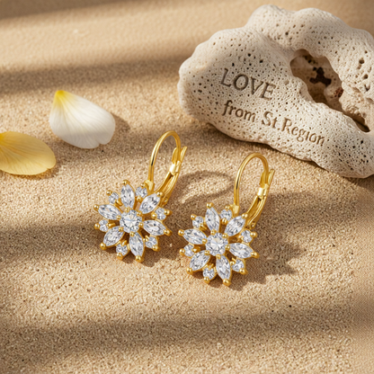 Crystal & Cubic Zirconia 18K Gold-Plated Snowflake Drop Earrings