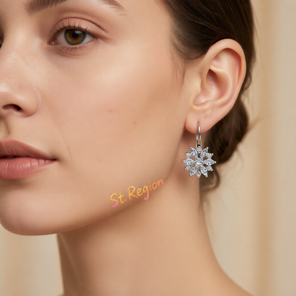 Crystal & Cubic Zirconia Silver-Plated Snowflake Drop Earrings
