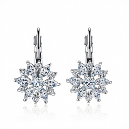 Crystal & Cubic Zirconia Silver-Plated Snowflake Drop Earrings