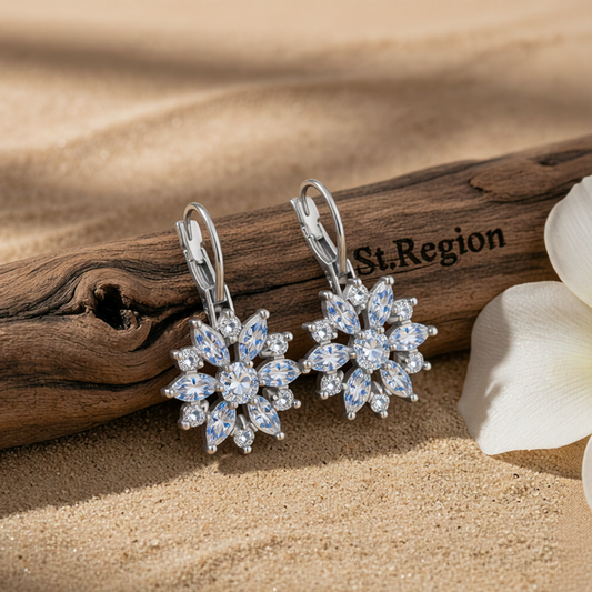 Crystal & Cubic Zirconia Silver-Plated Snowflake Drop Earrings
