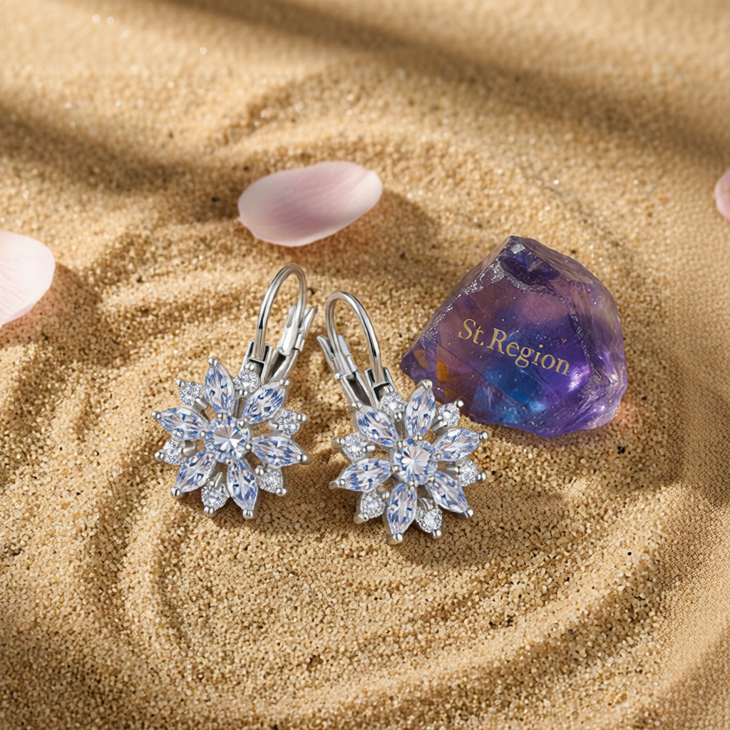 Crystal & Cubic Zirconia Silver-Plated Snowflake Drop Earrings