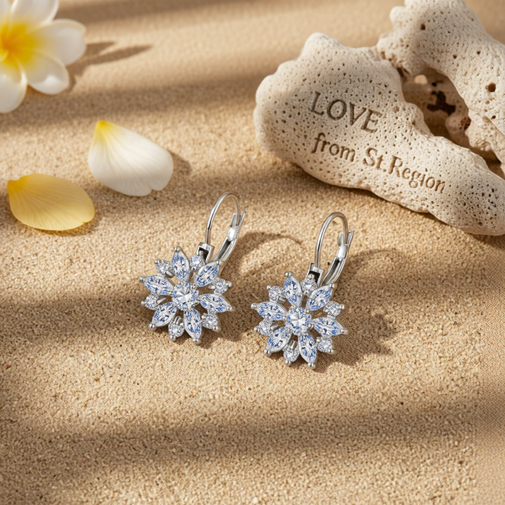 Crystal & Cubic Zirconia Silver-Plated Snowflake Drop Earrings