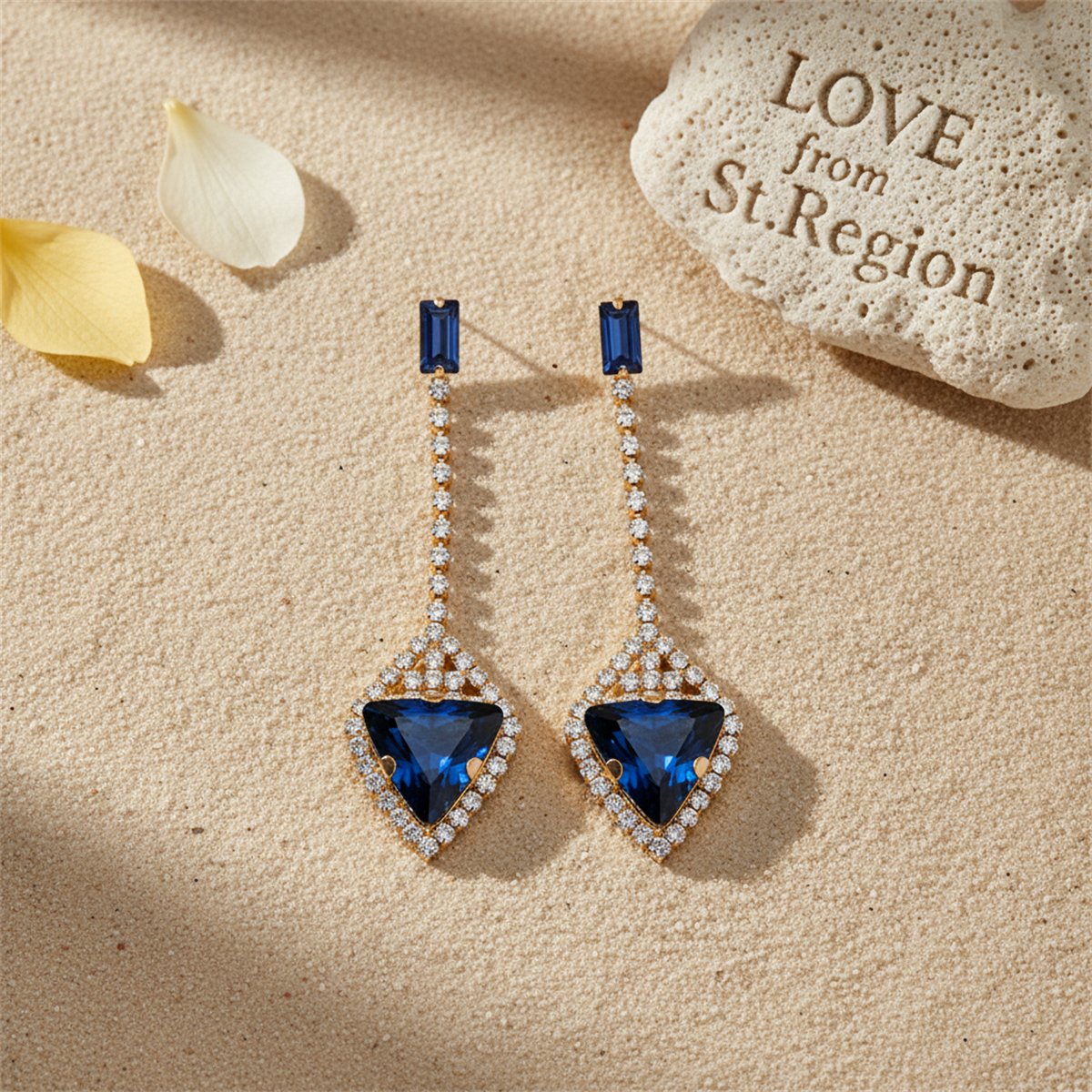 Blue Crystal and Cubic Zirconia Drop Earrings, drop earrings for women, everyday style, lifestyle look