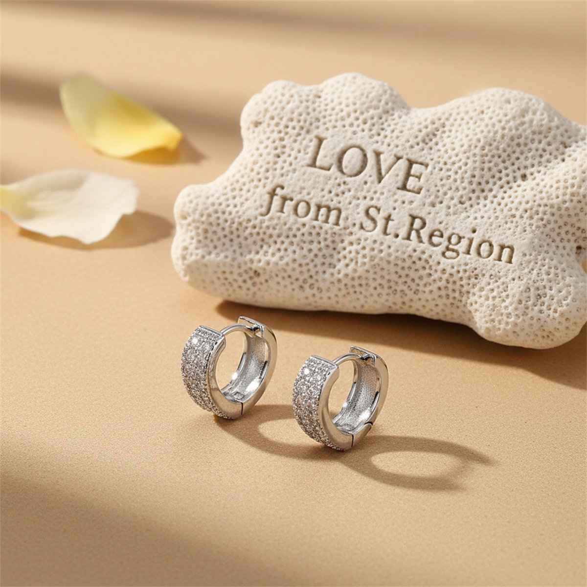 Cubic Zirconia and Silver-Plated Heart Huggie Earrings, silver huggie earrings, everyday style, lifestyle look