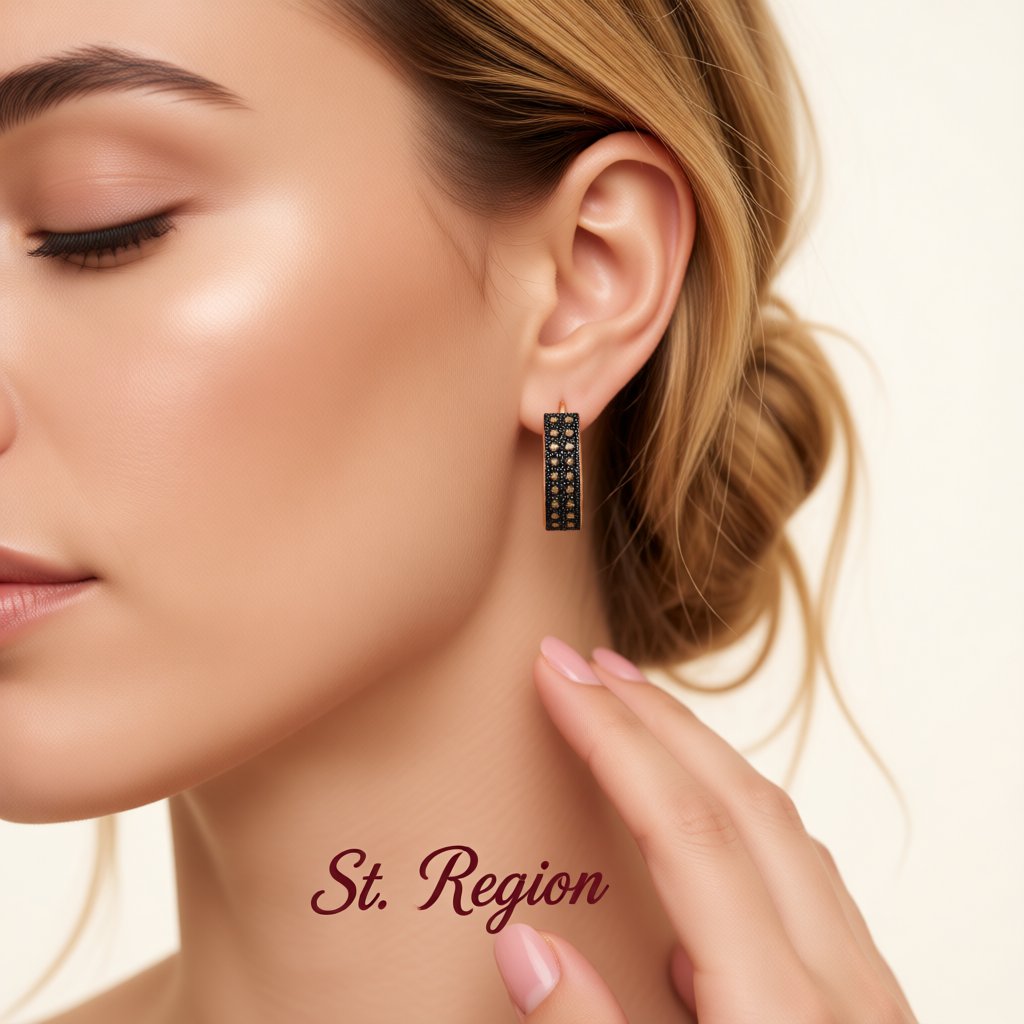 Yellow Cubic Zirconia and 18K Rose Gold-Plated Huggie Earrings, rose gold huggie earrings, styled look