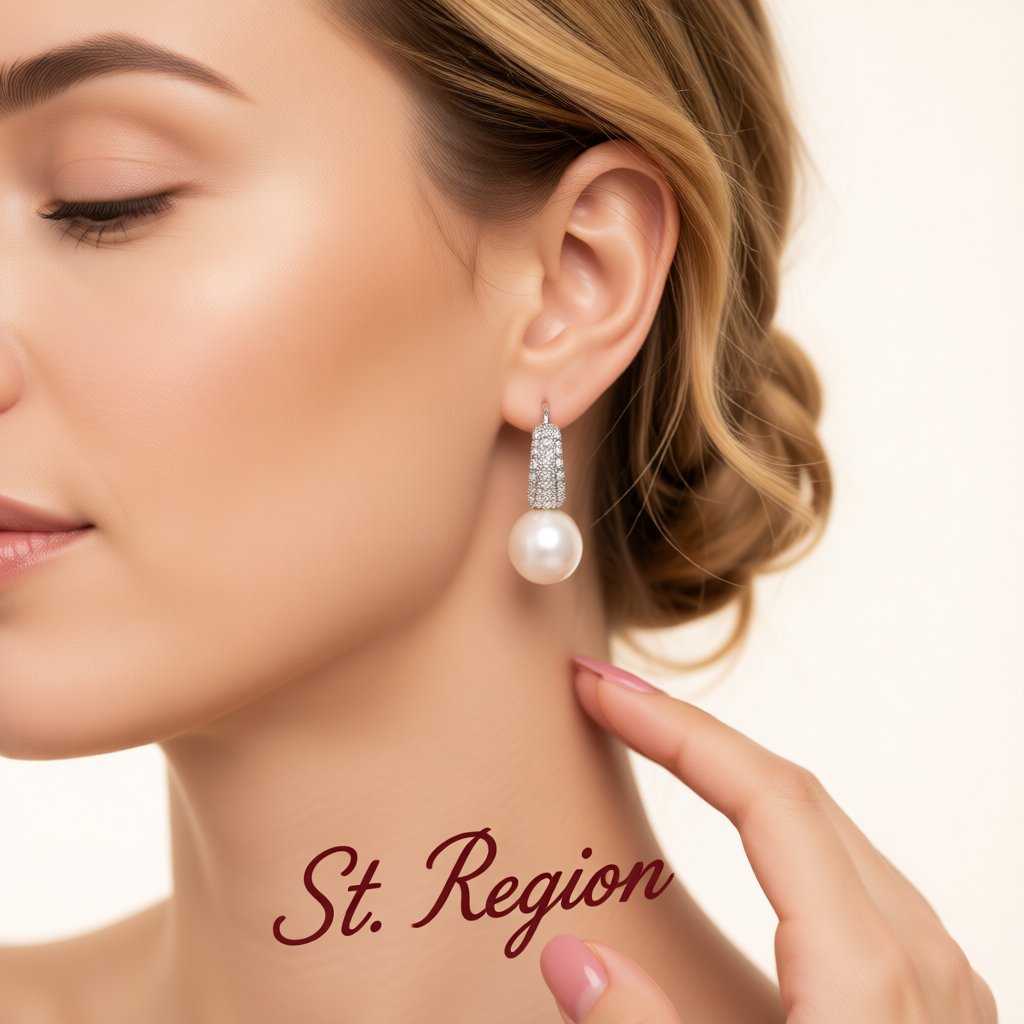 Pearl and Cubic Zirconia Huggie Earrings, huggie earrings, dainty minimalist design, styled look