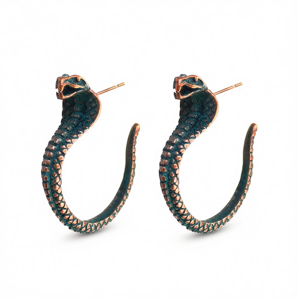 18K Gold-Plated Snake Huggie Earrings, gold huggie earrings, everyday style, side view