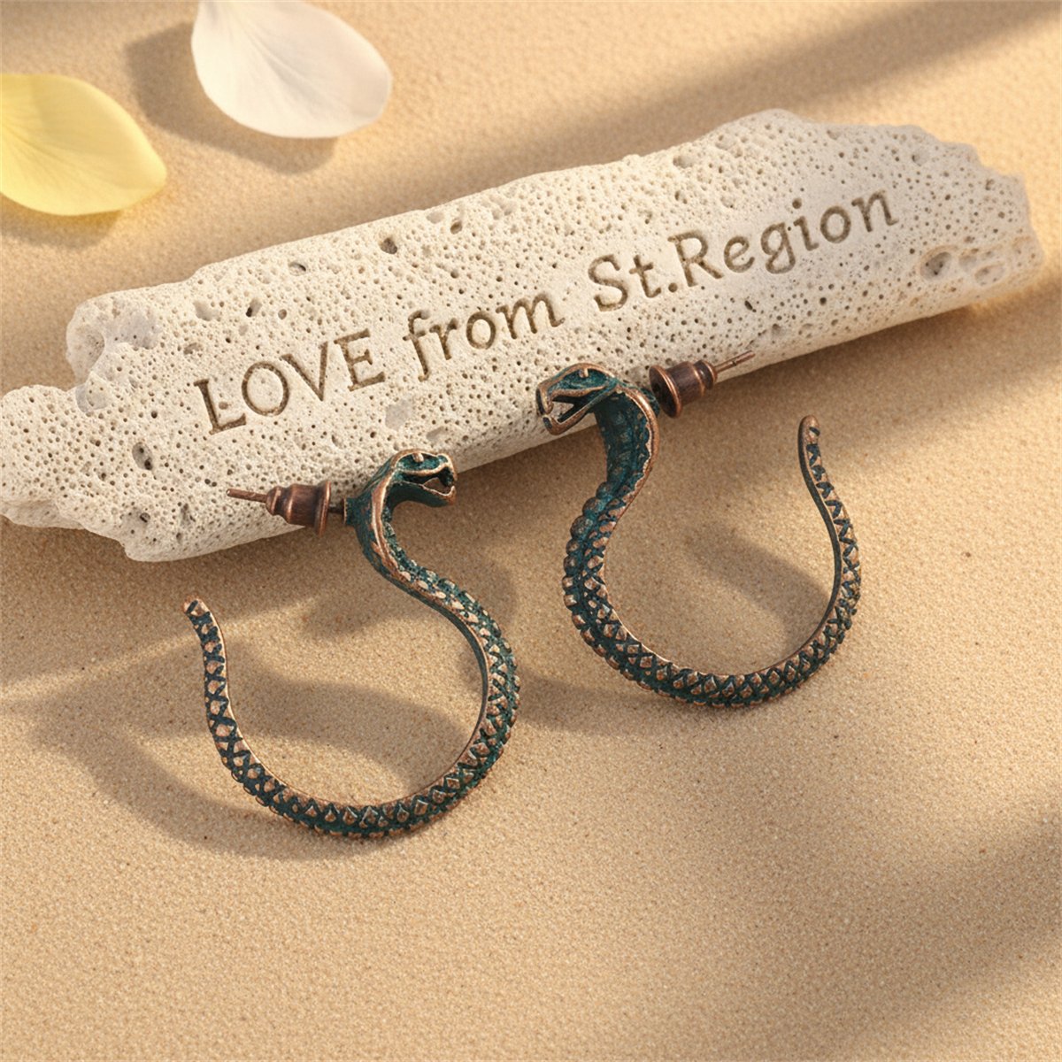 18K Gold-Plated Snake Huggie Earrings, gold huggie earrings, everyday style, lifestyle look