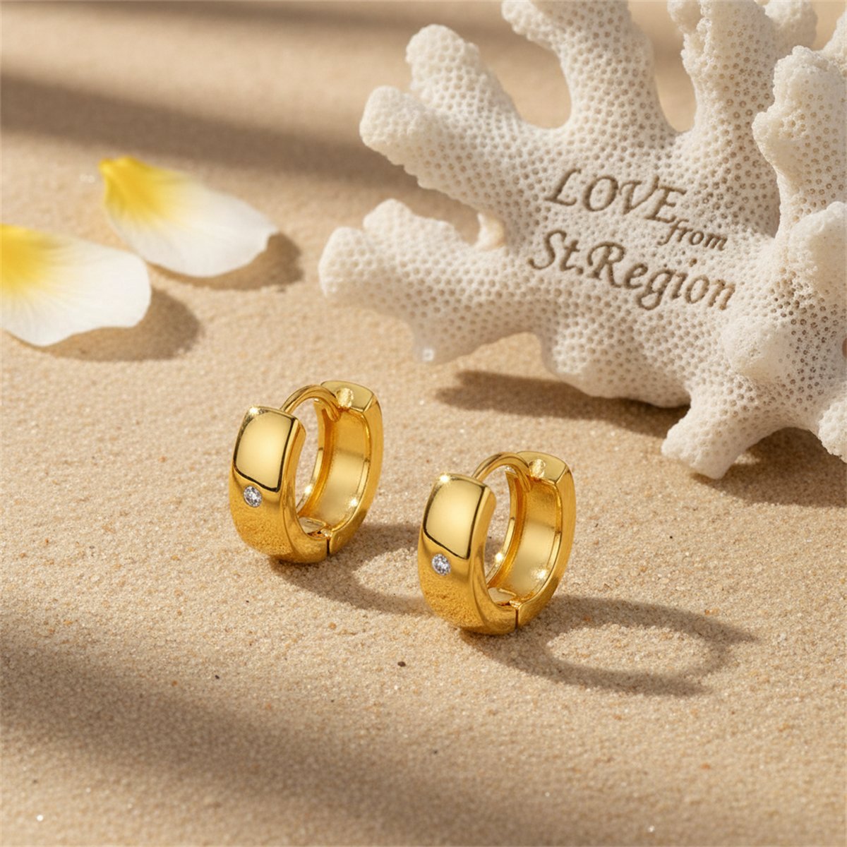 Cubic Zirconia and 18K Gold-Plated Huggie Earrings, gold huggie earrings, vintage-inspired design, lifestyle look