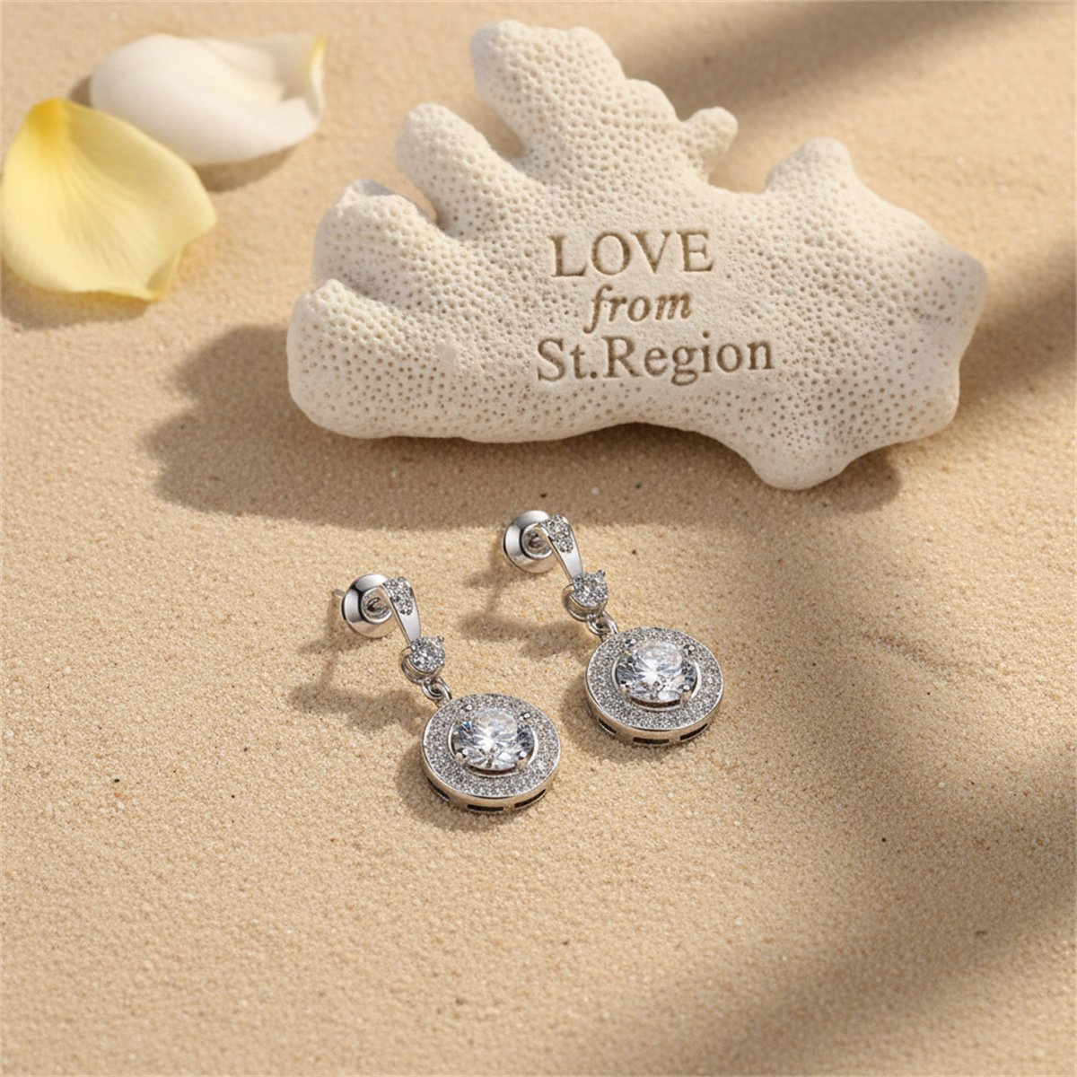 Crystal and Cubic Zirconia Halo Round Drop Earrings, drop earrings for women, elegant gift for her, lifestyle look