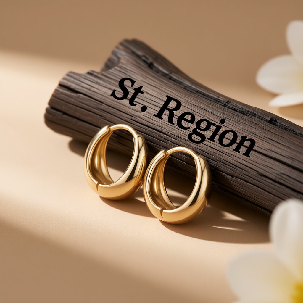 18K Gold-Plated Oval Huggie Earrings, gold huggie earrings, everyday style, front view