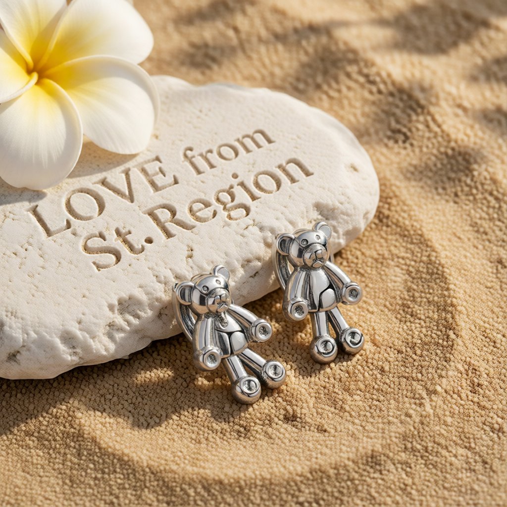Silver-Plated Bear Huggie Earrings, silver huggie earrings, vintage-inspired design, lifestyle look