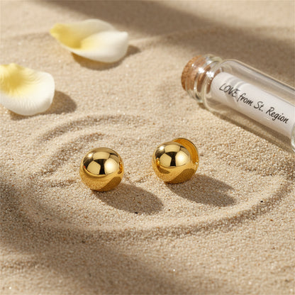 18K Gold-Plated Ball Huggie Earrings - Street Region