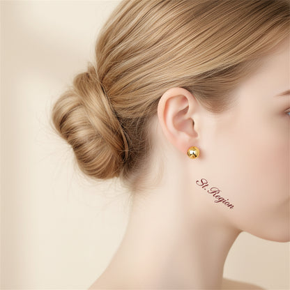 18K Gold-Plated Ball Huggie Earrings - Street Region