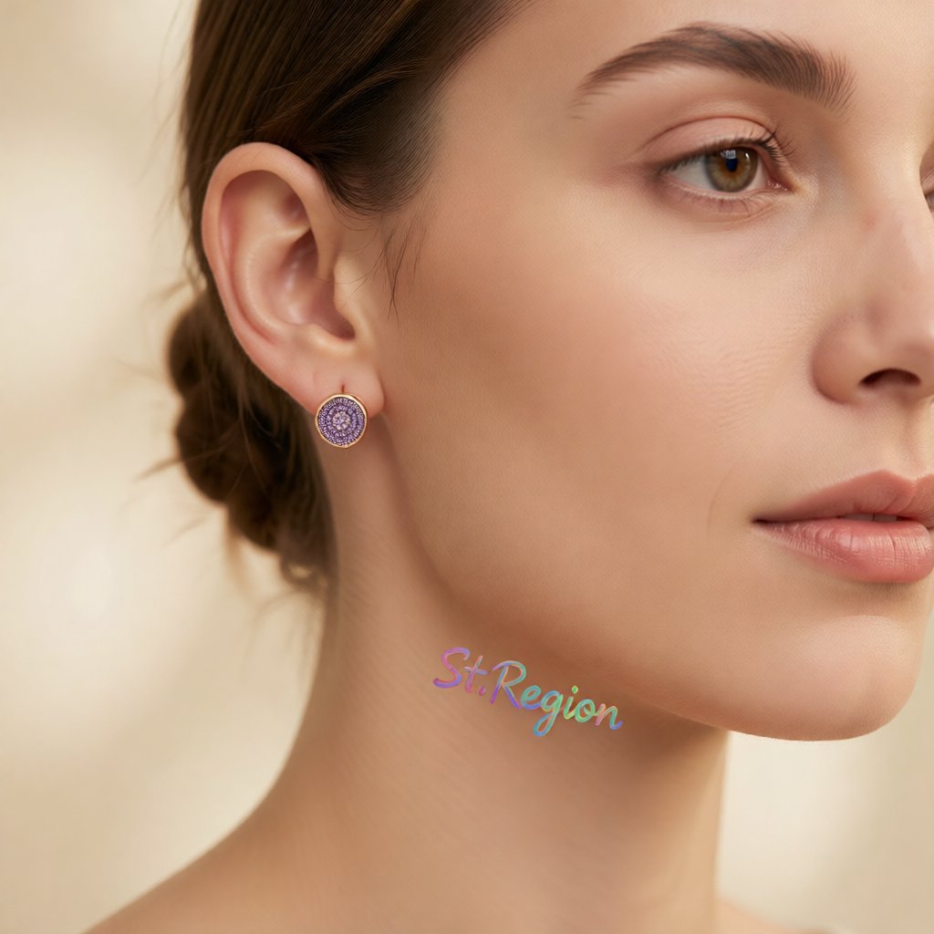 Cubic Zirconia & 18K Rose Gold-Plated Flower Round Stud Earrings