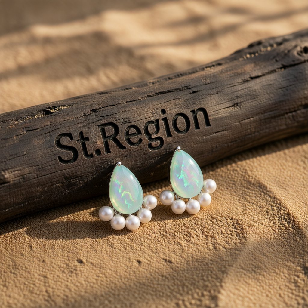 Blue Crystal and Pearl Silver-Plated Stud Earrings, silver stud earrings for women, vintage-inspired design, front view