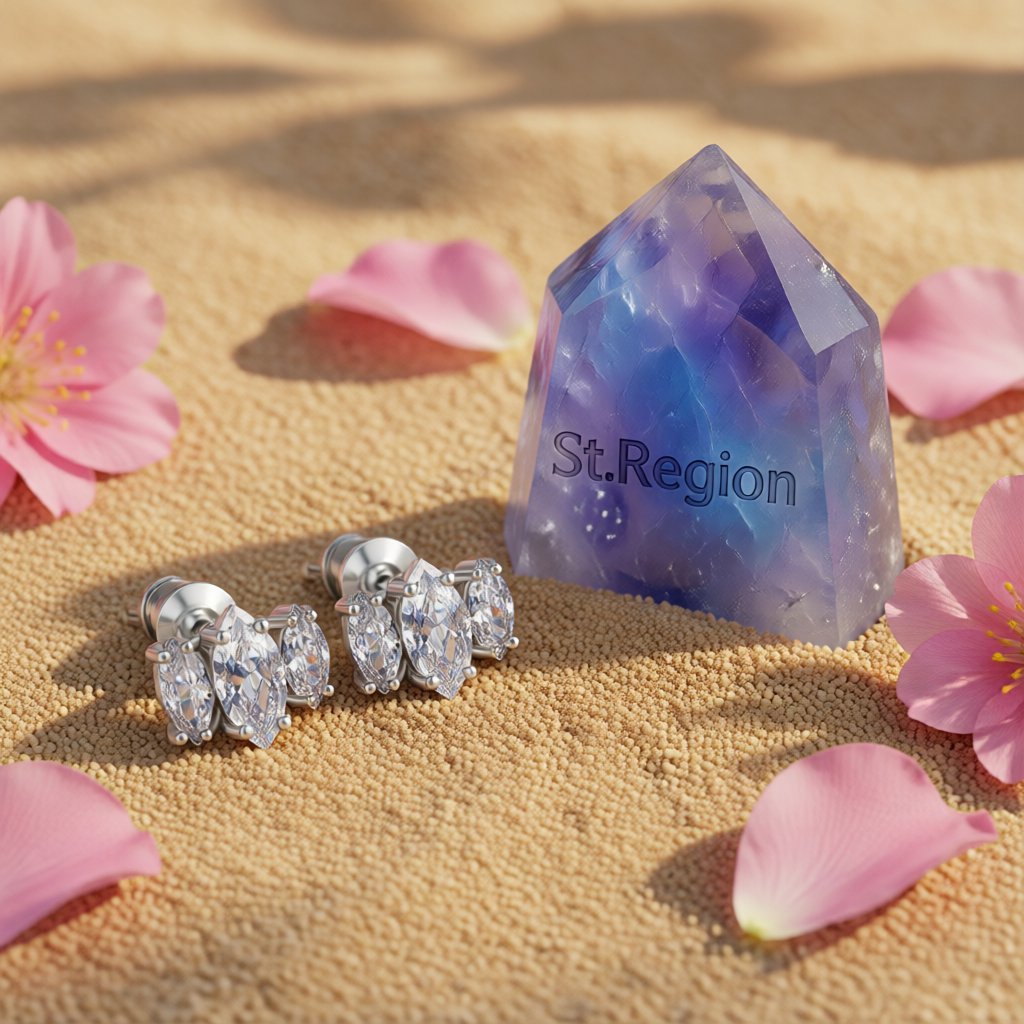 Marquise Crystal and Silver-Plated Stud Earrings, cubic zirconia stud earrings for women, detail close-up