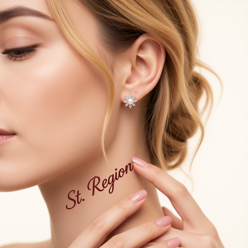 Pearl and Cubic Zirconia Crystal-Accent Flower Stud Earrings, cubic zirconia stud earrings for women, styled look