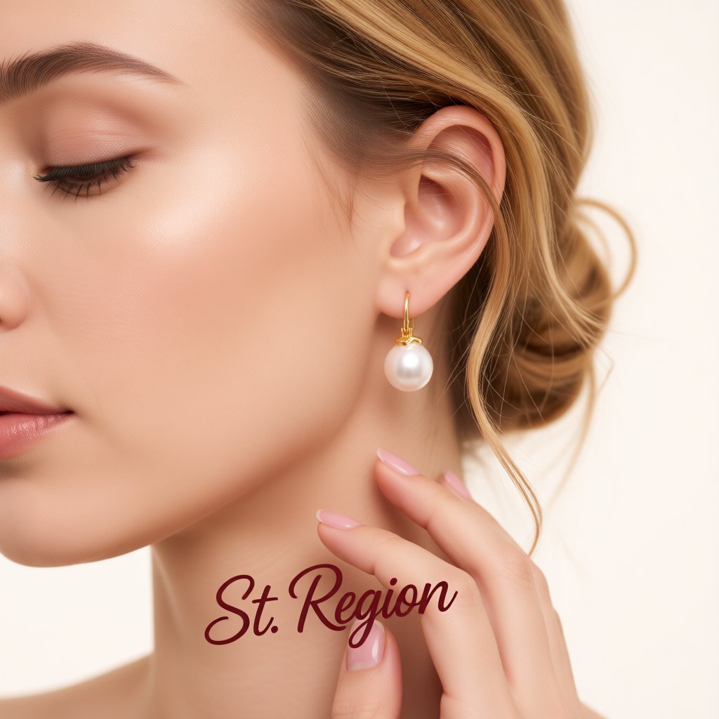 Pearl and 18K Gold-Plated Round Huggie Earrings, gold huggie earrings, vintage-inspired design, styled look