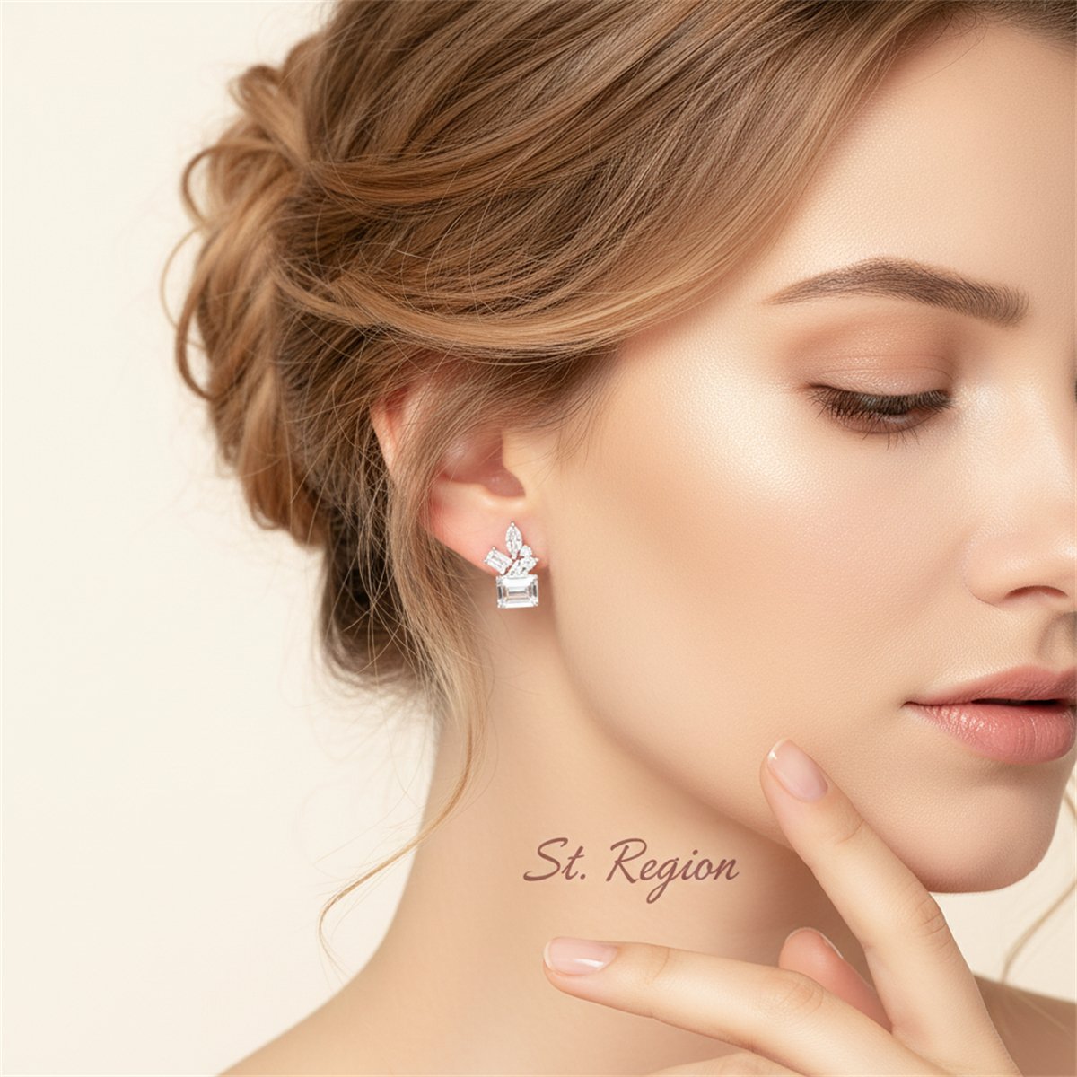 Crystal and Cubic Zirconia Multi-Cut Cluster Stud Earrings, stud earrings for women, everyday style, styled look