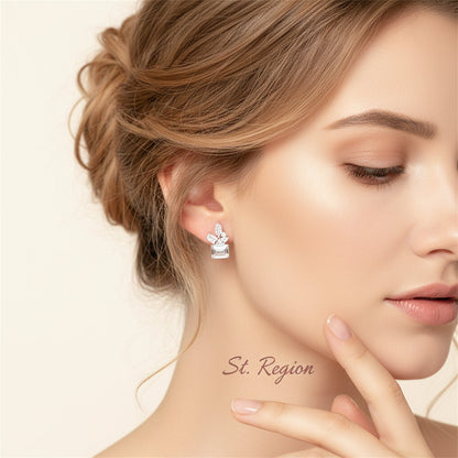 Crystal and Cubic Zirconia Multi-Cut Cluster Stud Earrings, stud earrings for women, everyday style, styled look