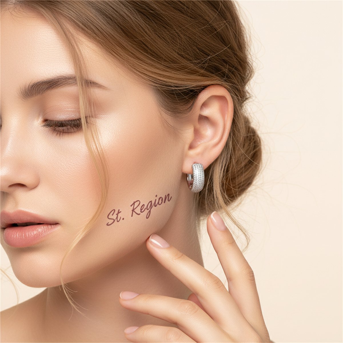 Silver-Plated Textured Huggie Earrings, silver huggie earrings, botanical inspired, styled look