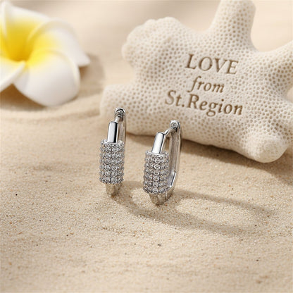 Cubic Zirconia and Silver-Plated Coil Oval Huggie Earrings, silver huggie earrings, vintage-inspired design, lifestyle look