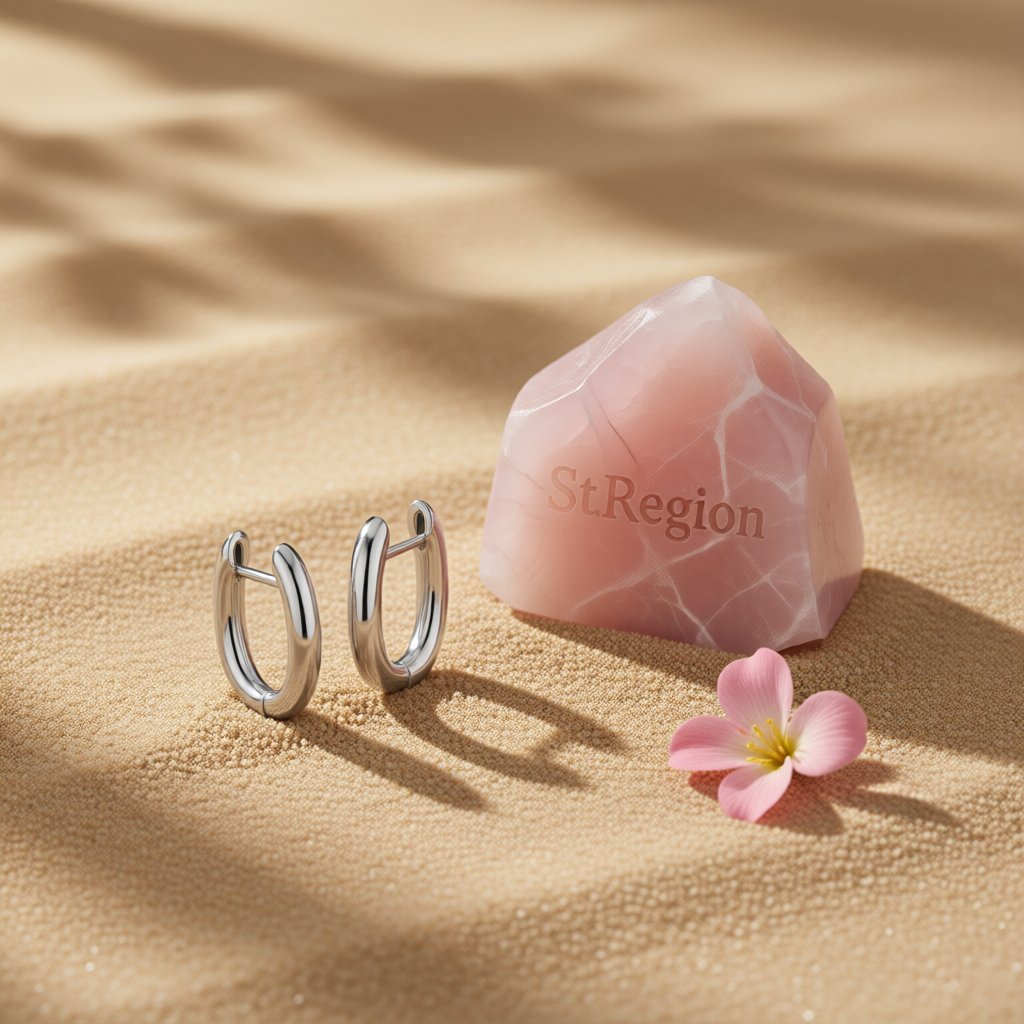Silver-Plated U-Shape Huggie Earring, silver huggie earrings, elegant gift for her, detail close-up