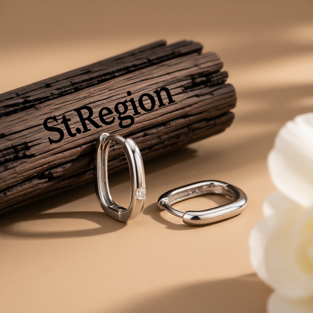 Cubic Zirconia and Silver-Plated Square Huggie Earrings, silver huggie earrings, elegant gift for her, front view