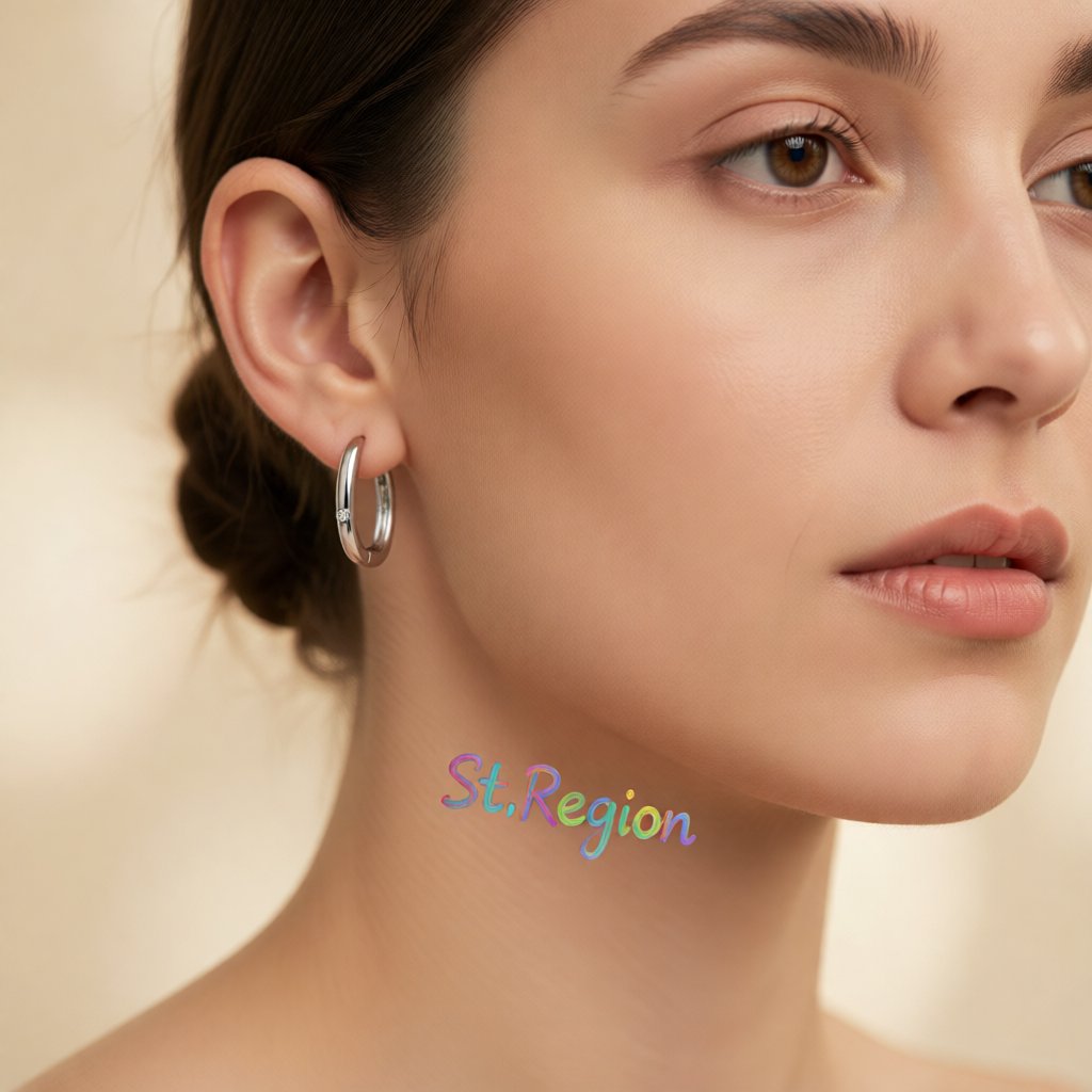 Cubic Zirconia and Silver-Plated Square Huggie Earrings, silver huggie earrings, elegant gift for her, styled look