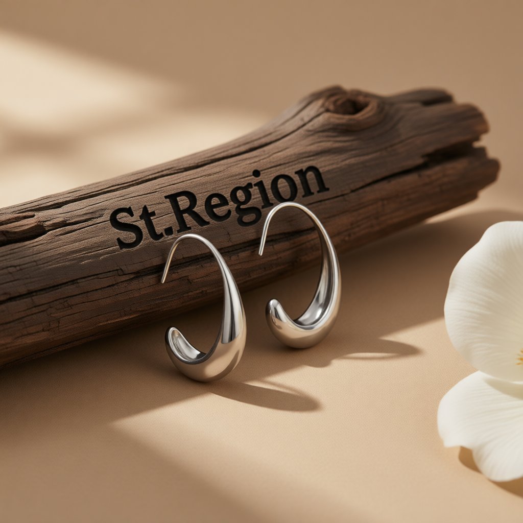 Silver-Plated Smooth Face Huggie Earrings, silver huggie earrings, elegant gift for her, front view