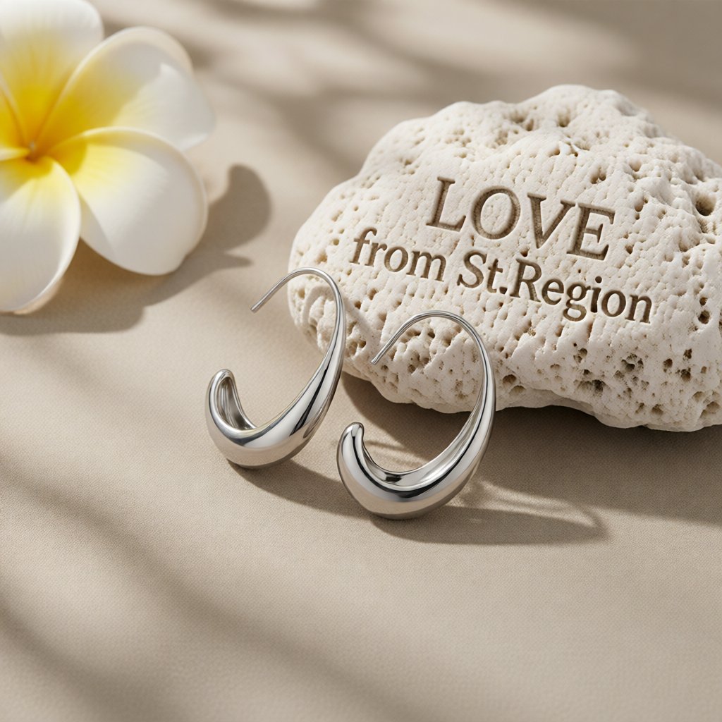Silver-Plated Smooth Face Huggie Earrings, silver huggie earrings, elegant gift for her, lifestyle look