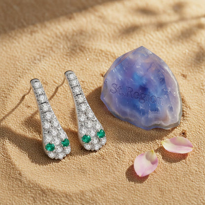 Cubic Zirconia and Silver-Plated Snake Drop Earrings, silver drop earrings for women, detail close-up