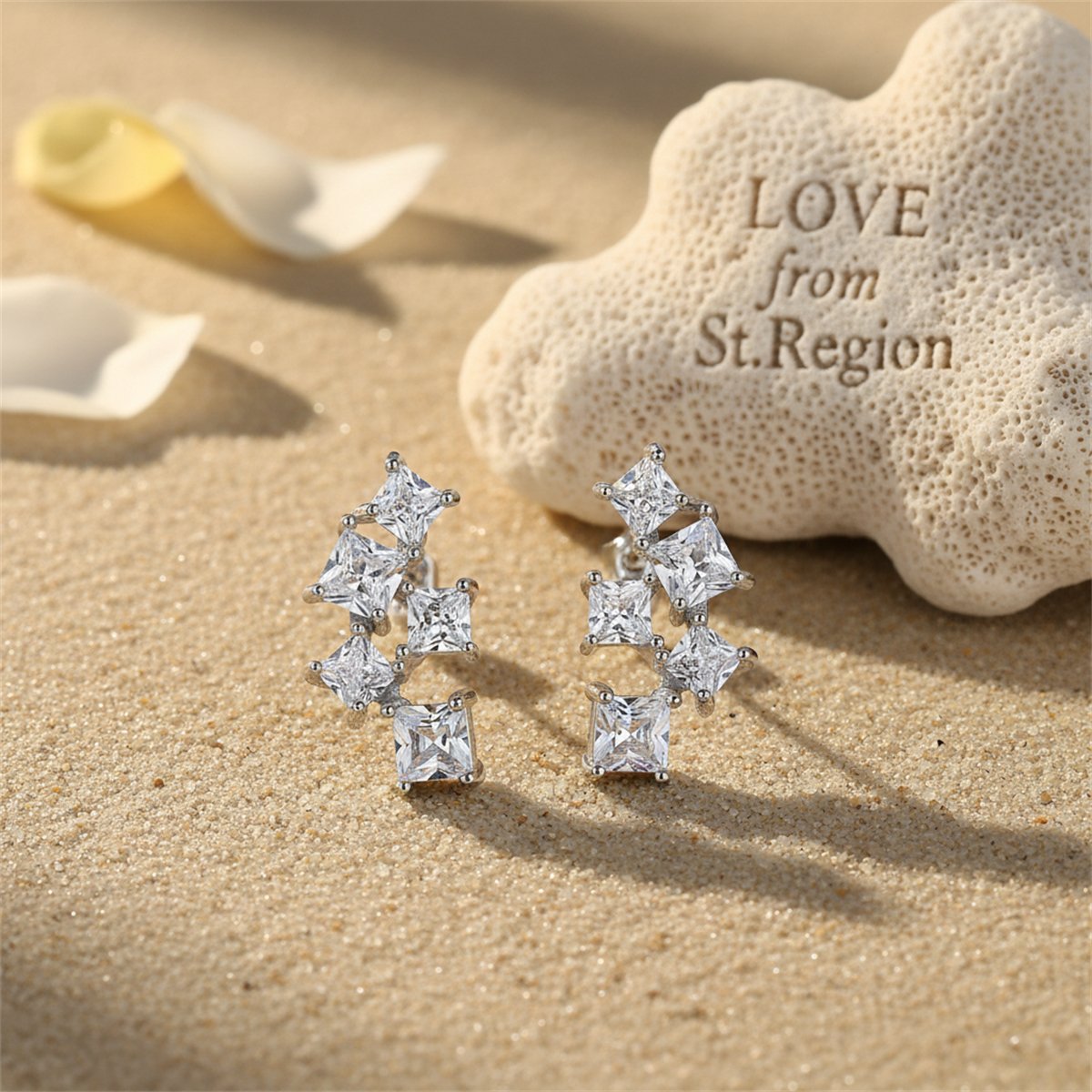 Crystal and Silver-Plated Cluster Stud Earrings, silver stud earrings for women, vintage-inspired design, lifestyle look