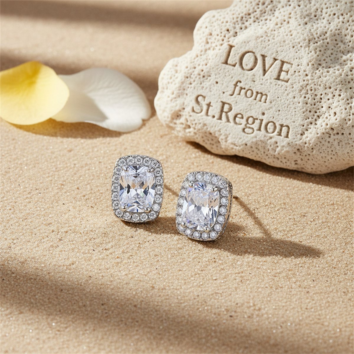Crystal and Cubic Zirconia Oval-Cut Halo Stud Earrings, stud earrings for women, dainty minimalist design, lifestyle look