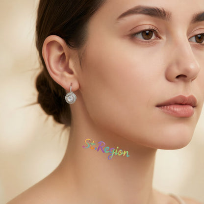 Crystal and Cubic Zirconia Silver-Plated Huggie Earrings, silver huggie earrings, vintage-inspired design, styled look