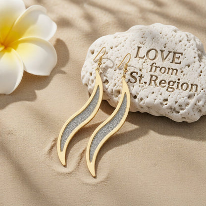 Two-Tone Frosted Salix Leaf Drop Earrings, drop earrings for women, elegant gift for her, lifestyle look