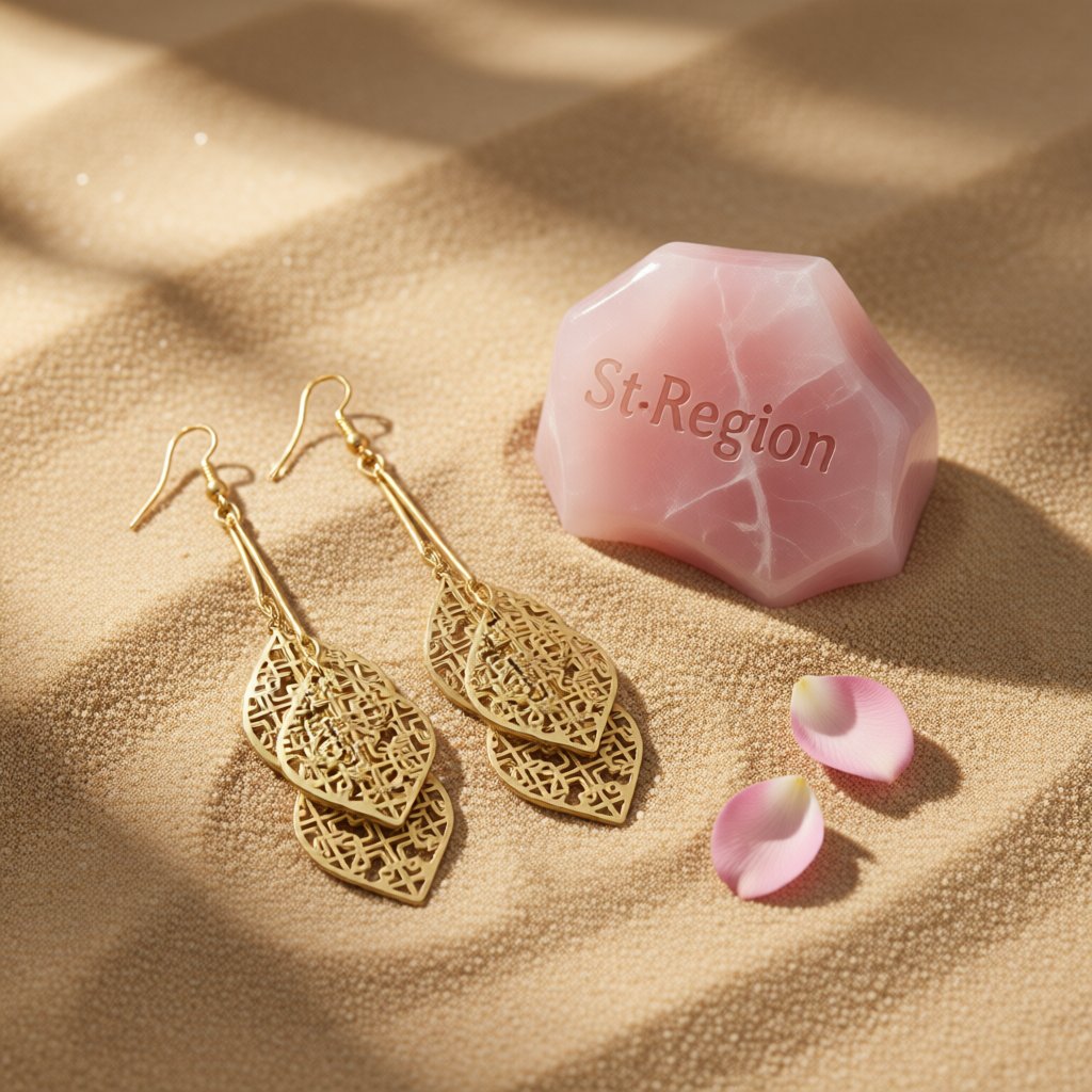18K Gold-Plated Layered Leaves Drop Earrings, gold drop earrings for women, elegant gift for her, detail close-up