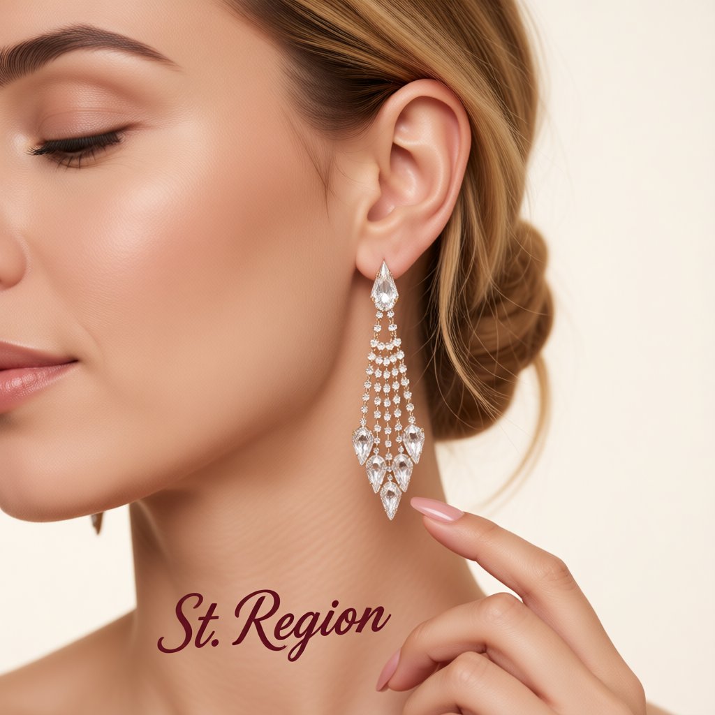 Crystal and Cubic Zirconia Tassel Drop Earrings, drop earrings for women, elegant gift for her, styled look