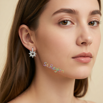 Cubic Zirconia & Silver-Plated Sun Drop Earrings