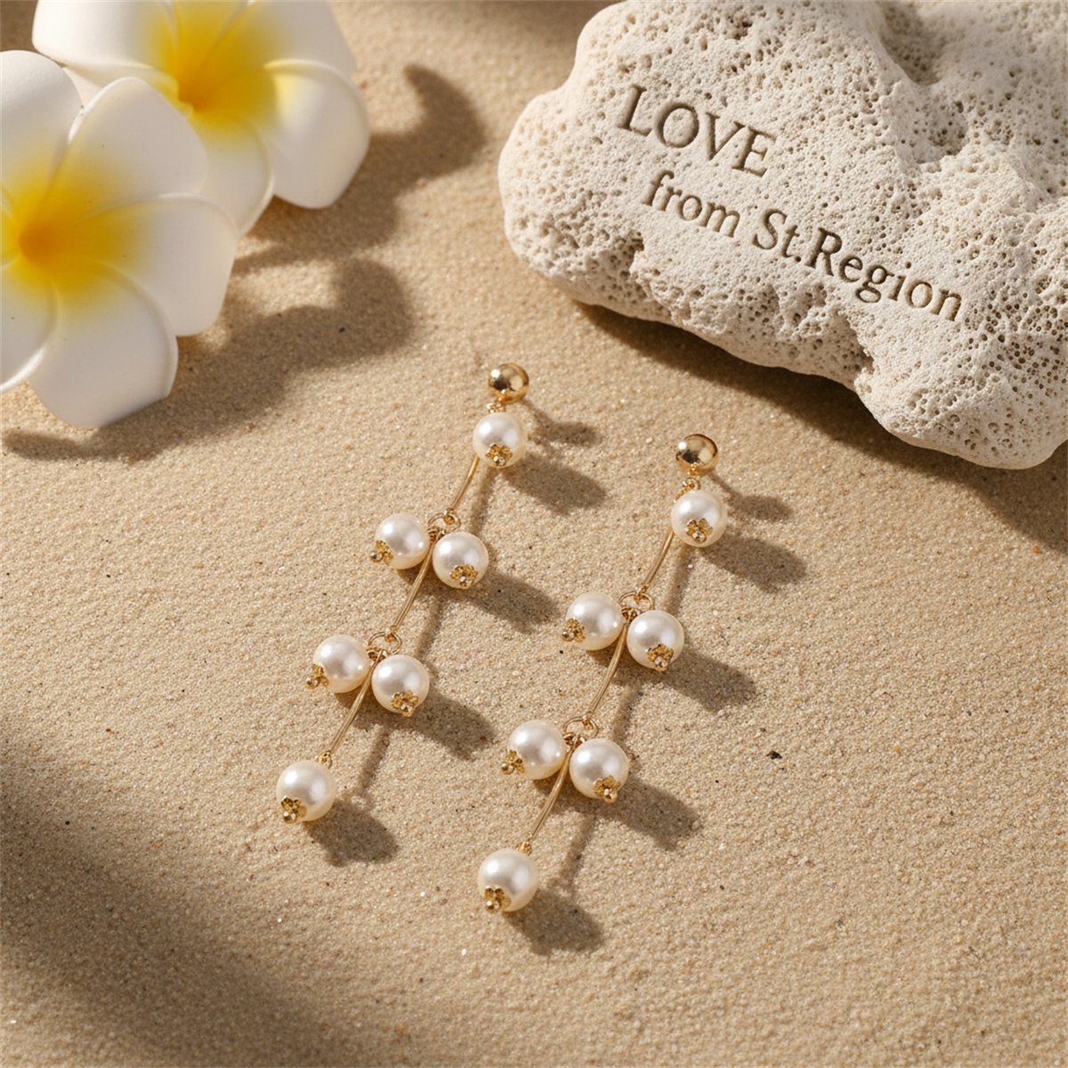 Pearl and 18K Gold-Plated Cherry Drop Earrings, gold drop earrings for women, dainty minimalist design, lifestyle look