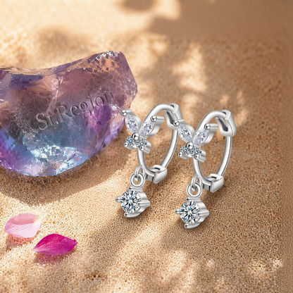 Cubic Zirconia & Crystal Silver-Plated Butterfly Drop Earrings