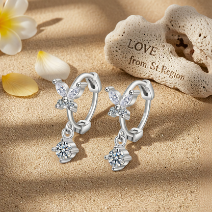 Cubic Zirconia & Crystal Silver-Plated Butterfly Drop Earrings