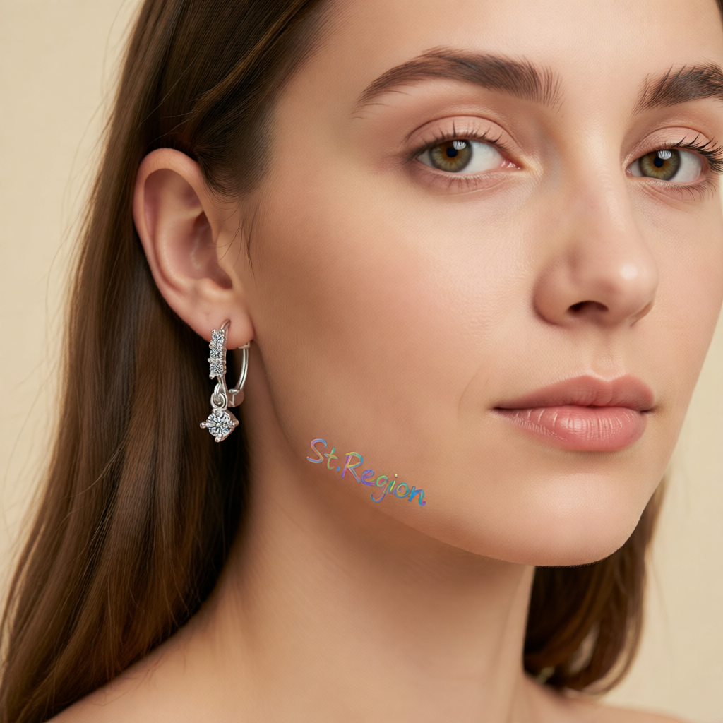 Cubic Zirconia & Silver-Plated Round-Cut Drop Earrings