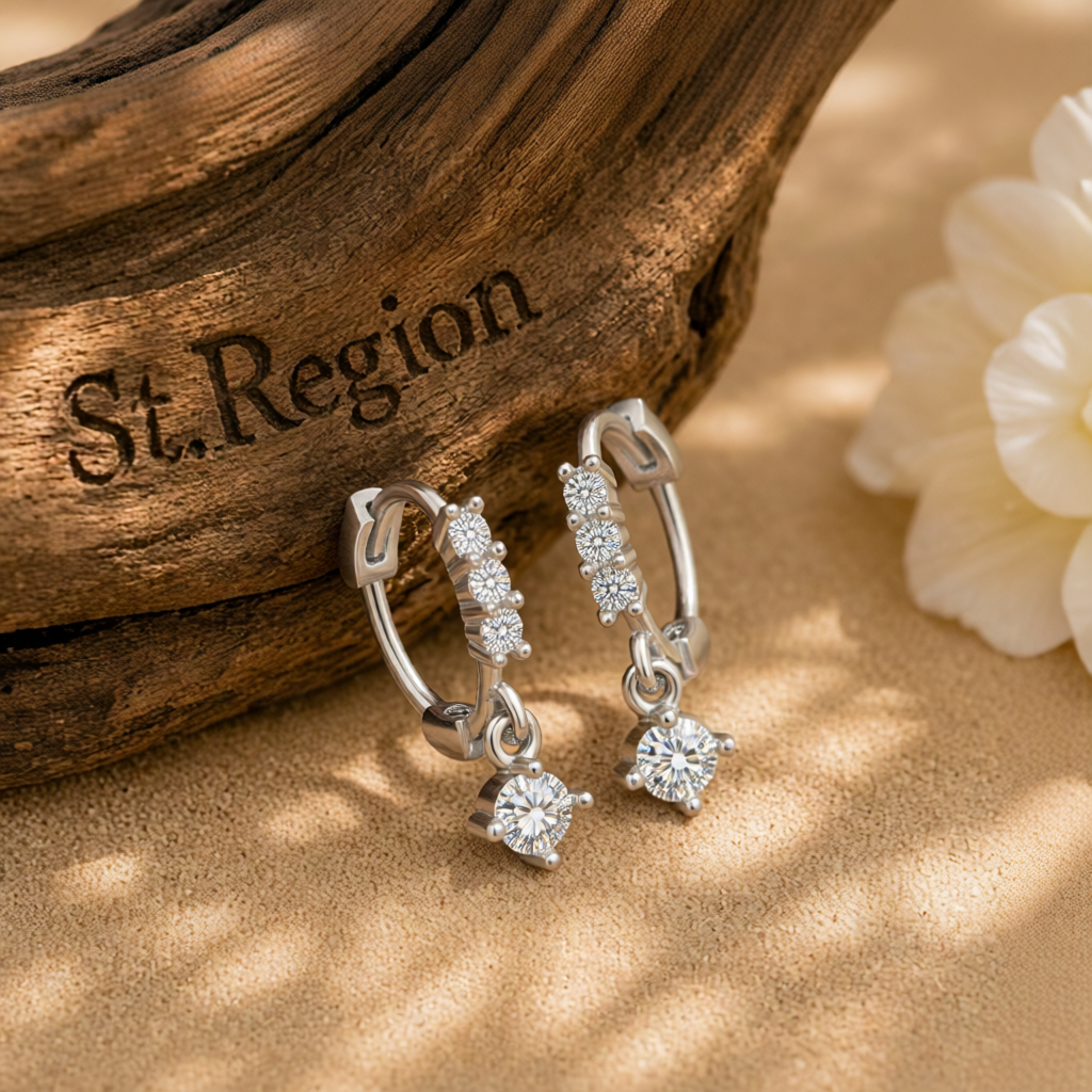 Cubic Zirconia & Silver-Plated Round-Cut Drop Earrings