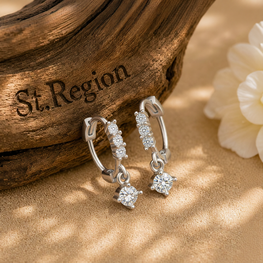 Cubic Zirconia & Silver-Plated Round-Cut Drop Earrings