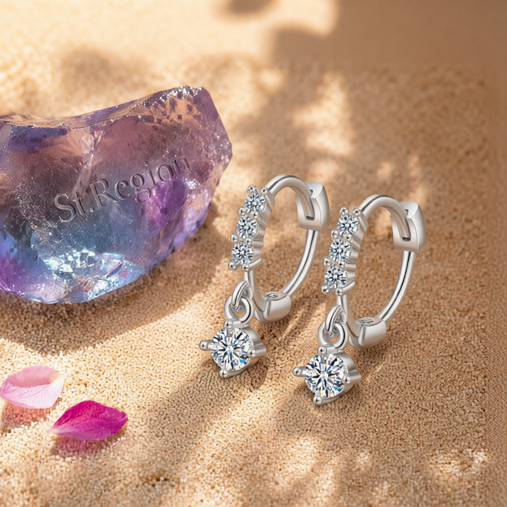 Cubic Zirconia & Silver-Plated Round-Cut Drop Earrings
