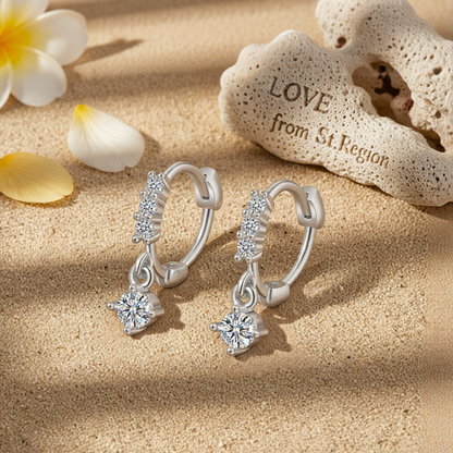 Cubic Zirconia & Silver-Plated Round-Cut Drop Earrings