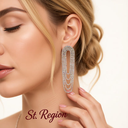 Cubic Zirconia and 18K Gold-Plated Layered Drop Earrings, gold drop earrings for women, vintage-inspired design, styled look