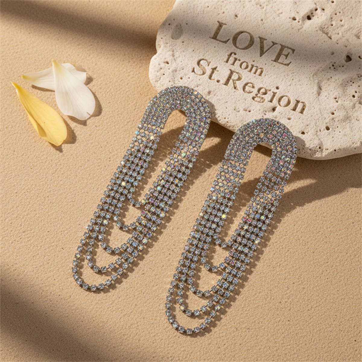 Cubic Zirconia and 18K Gold-Plated Layered Drop Earrings, gold drop earrings for women, lifestyle look